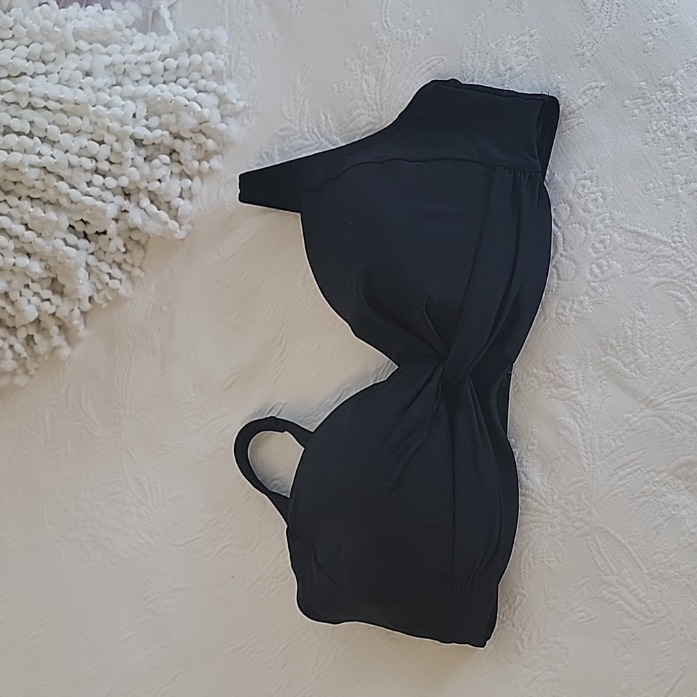 Lands' End Black Bikini Top 12DD